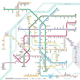 Metrokaart van Nanjing