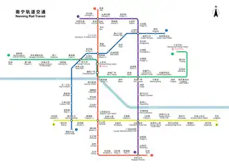Metrokaart van Nanning (2024)