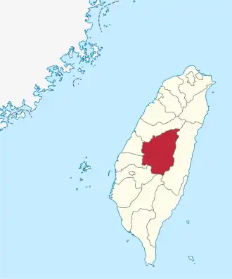 Kaart van Nantou (Xiàn)