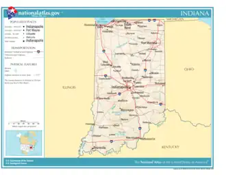 Kaart van State of Indiana