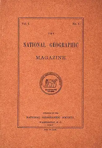 Omslag van de eerste National Geographic (1888)