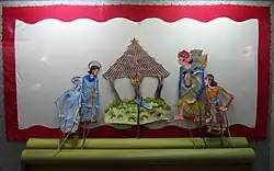 Kerststal met Wajang-poppen, Museum Sonobudoyo, Yogyakarta