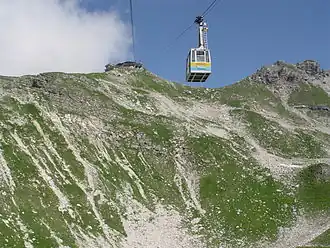 Blik vanaf de Nebelhornbahn op de Nebelhorn