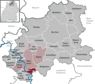 Kaart van Neckarzimmern