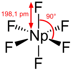 Structuurformule van neptunium(VI)fluoride