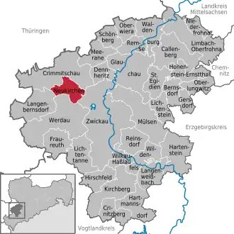 Kaart van Neukirchen/Pleiße