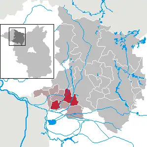 Kaart van Neustadt (Dosse)