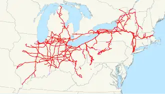 NYC spoornet in 1918.