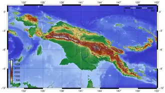 Kaart van Nieuw-Guinea