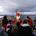 Knecht Ruprecht en Sinterklaas delen cadeautjes uit bij de Bodensee, 2007