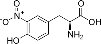 Structuurformule van nitrotyrosine