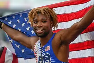 Noah Lyles op de WK van 2022, Eugene.