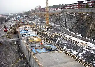 Dezelfde plek in maart 2014 gezien uit het westen.