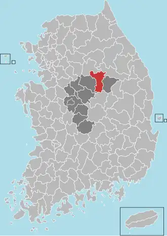 Kaart van Jecheon-si