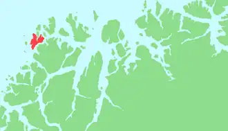 Kaart van Rebbenesøya  Ruobbá