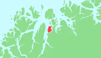 Kaart van Uløya  Ulisuolu