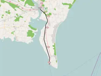 Spoorlijn Nykøbing Falster - Gedser op de kaart