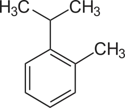 Structuurformule van o-cymeen