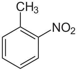 Structuurformule van 2-nitrotolueen