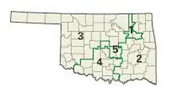 Congresdistricten in Oklahoma sinds 2003