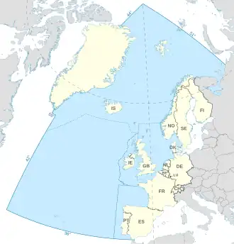 Landen die het OSPAR-Verdrag hebben ondertekend