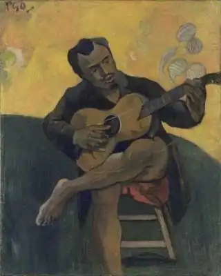 Durrio op een schilderij van Paul Gauguin