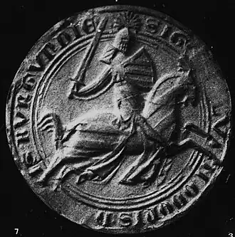 Het zegel van hertog Odo IV van Bourgondië.