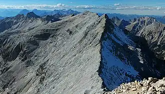 De Ödkarspitzen vanaf de Birkkarspitze