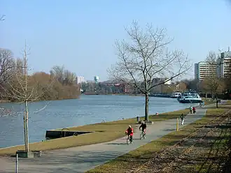 Offenbach met de rivier de Main