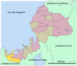 Situering van Oi in de prefectuur prefectuur Fukui