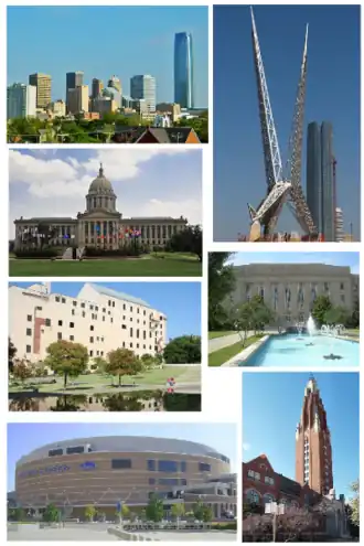 Een collage van Oklahoma City