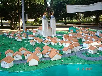 Maquette van het voormalige dorp