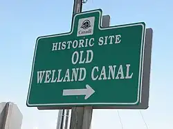 Verkeersbord bij toeristische route langs Wellandkanaal