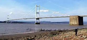 De Severn Bridge gezien vanuit Engeland