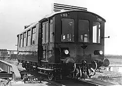 Fabrieksfoto uit 1929 van Allan van een OmC-motorrijtuig van de Nederlandse Spoorwegen.