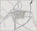 Plan voor de kanaalomlegging rond Leiden in 1911