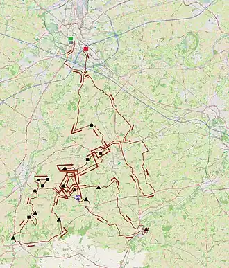 Routekaart van de Omloop Het Nieuwsblad 2015