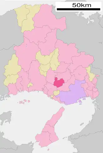 Situering van Ono in de prefectuur  Hyogo