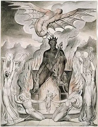 The Flight of Moloch van William Blake (1809)