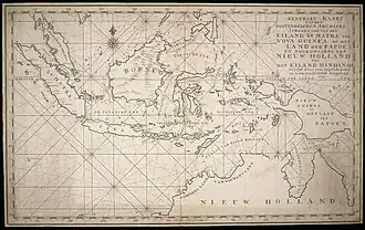 Nederlandse kaart van de Indische Archipel uit begin negentiende eeuw