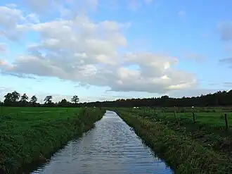 Het Oostervoortsche Diep ten noordoosten van Peest voor de hermeandering