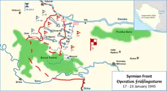 De kaart van de operatie