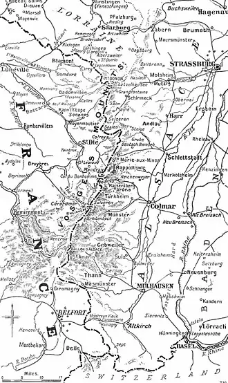 Situatie in de Elzas, augustus 1914