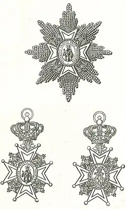 Kruisen en ster uit de eerste jaren van de orde