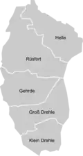 Ligging van de Ortsteile van Gehrde