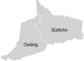 Situering Ortsteile van Südlohn