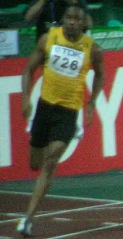 Tijdens de WK van 2007, finale 200 m
