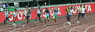 4 × 100 m mannen WK 2007, Osaka: actie in de wisselzone