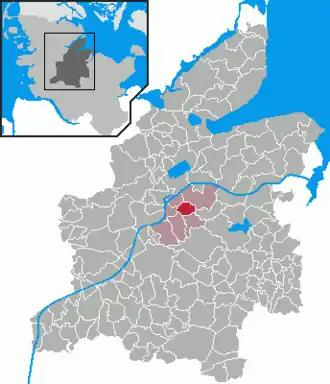 Kaart van Ostenfeld (Rendsburg)