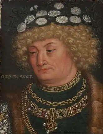 Portret van hertog Otto van Oostenrijk door Antoni Boys, 16e eeuw.